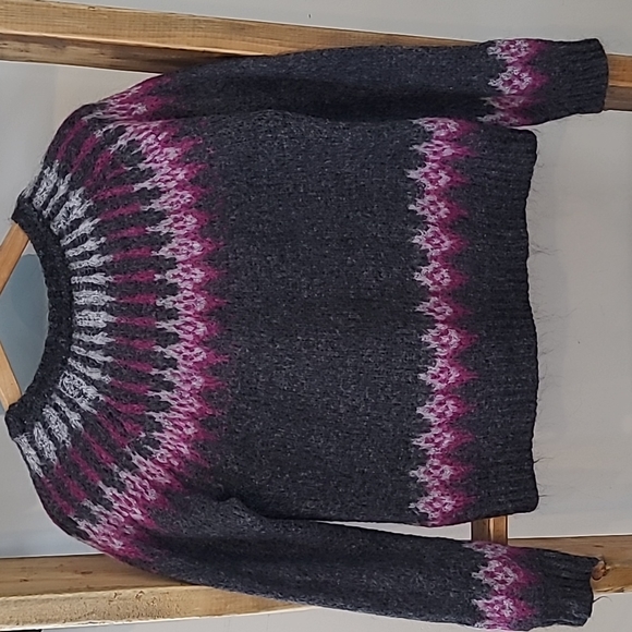 Grey and Purple Twik Wool Sweater - Picture 3 of 5